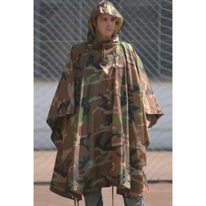 Pelerină MFH Militar US Poncho Woodland Vânătoare Pescuit Camping NOUA