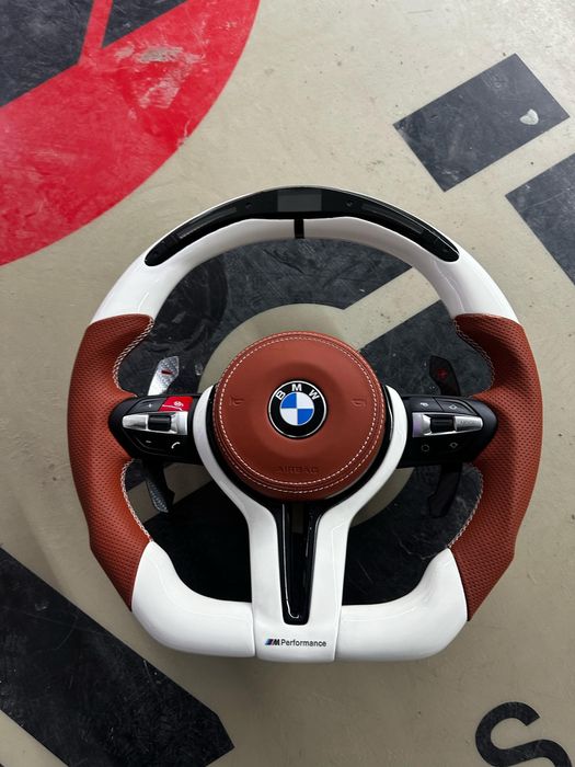 Volan BMW - Seria F/E - Piano White - Custom - Incalzire - Vibratii
