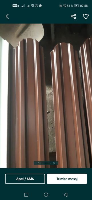 Vând șipcă metalică pentru garduri maro roșu și alte culori facem livr