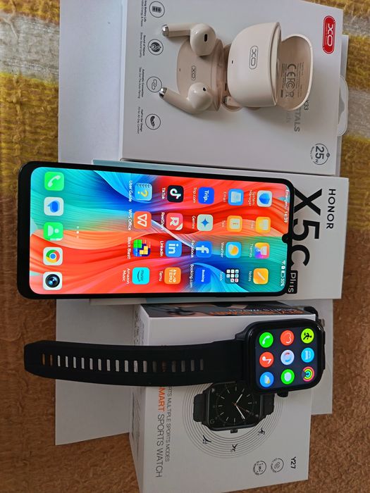 Pachet Honor X5c Plus + Smartwatch + Casti TWS