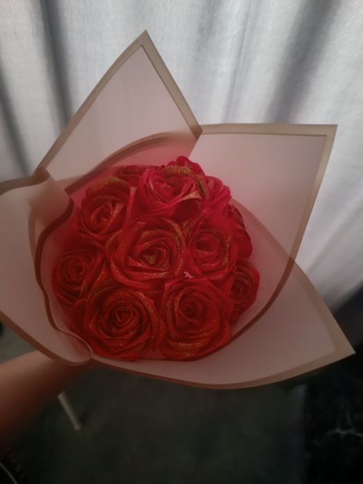 Вечные розы из атласных лент