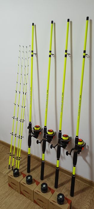 SET 4 Lansete Feeder 3.0m ROBINHAN Bolentino + 4 Mulinete FL QFB5000