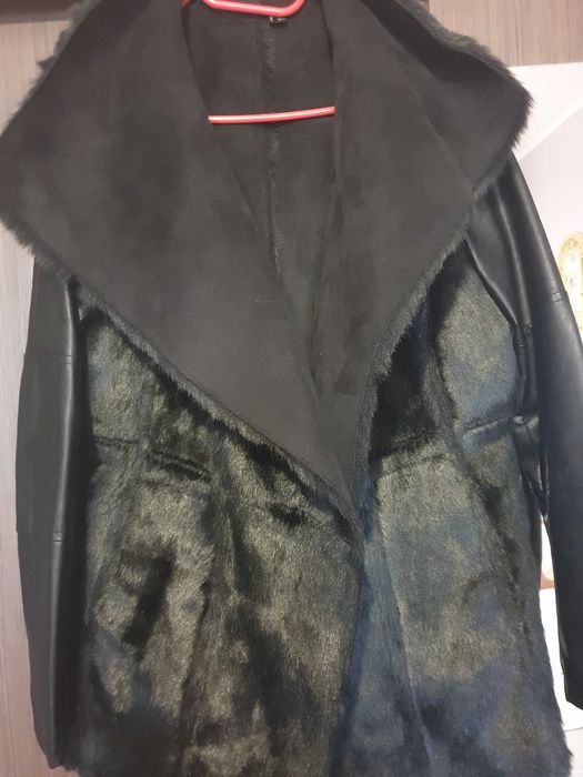 Есенно Зимно палто с косъм