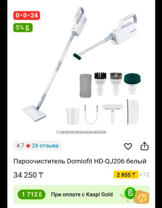 Пароочиститель белый