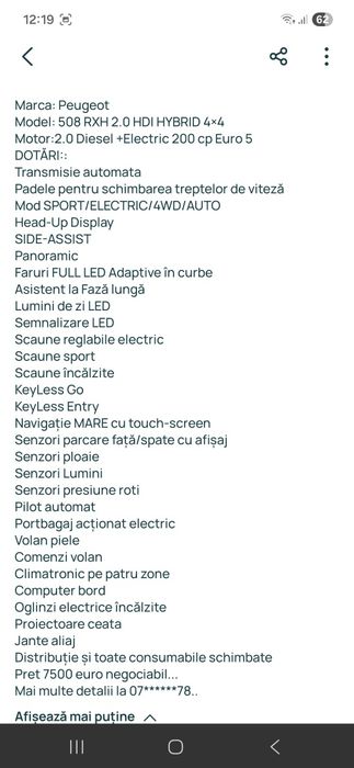 Peugeot 508 2014 diesel, 6.789 € — imagine 5
