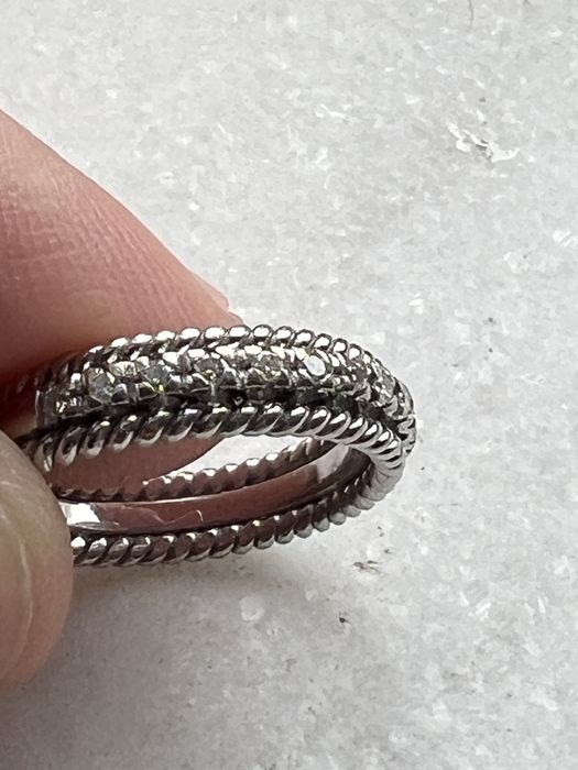 Vand inel din aur alb18k cu diamante