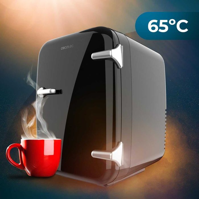 Мини хладилник Cecotec Bolero MiniCooling 4L, цвят Havana Black, работа с 12V-220V, съвместим с кола и каравана, функция за охлаждане и отопление