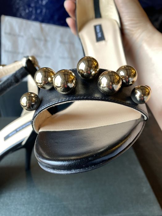 Черни, кожени сандали Patrizia Pepe