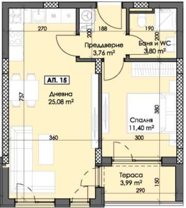 Продава се Двустаен апартамент в Пловдив, Тракия - 67 кв.м за 1065 €/кв.м - Снимка #1