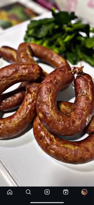 Домашняя колбаса копченная