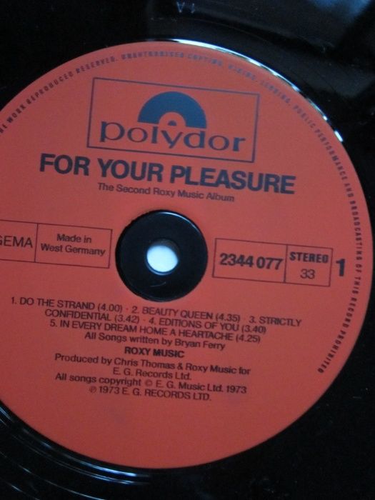 vinil Bryan Ferry Roxy Music  made W.Germany