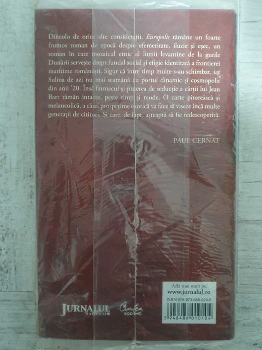 Jean Bart - Europolis. Volum cartonat. Sigilat! Colecția Jurnalul nați