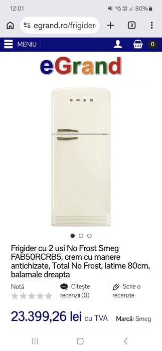 Frigider SMEG RETRO , Crem .