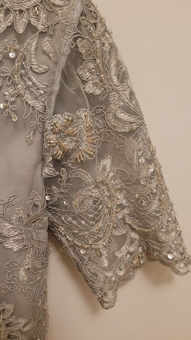 Top elegant argintiu cu pietricele si paiete / ocazie / nunta