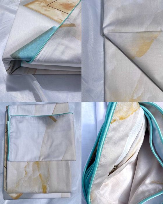 Спален комплект Марбъл със състав памучен сатен, 100 % памук