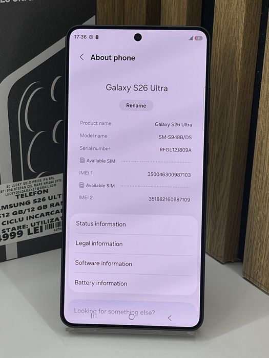 Samsung S26 Ultra 512Gb 12Gb ram (1 ciclu incarcare) Garantie #60562