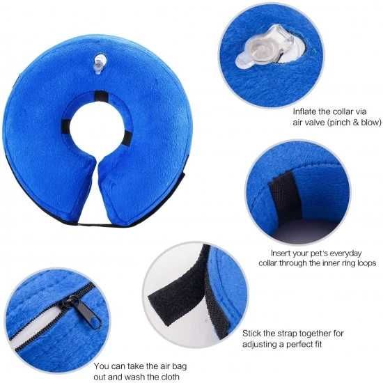 Надуваема яка от плат за кучета и котки