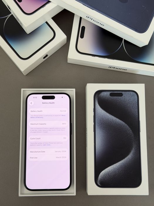 I phone 15 pro.128гб.blue.пълен комплект.като нов.