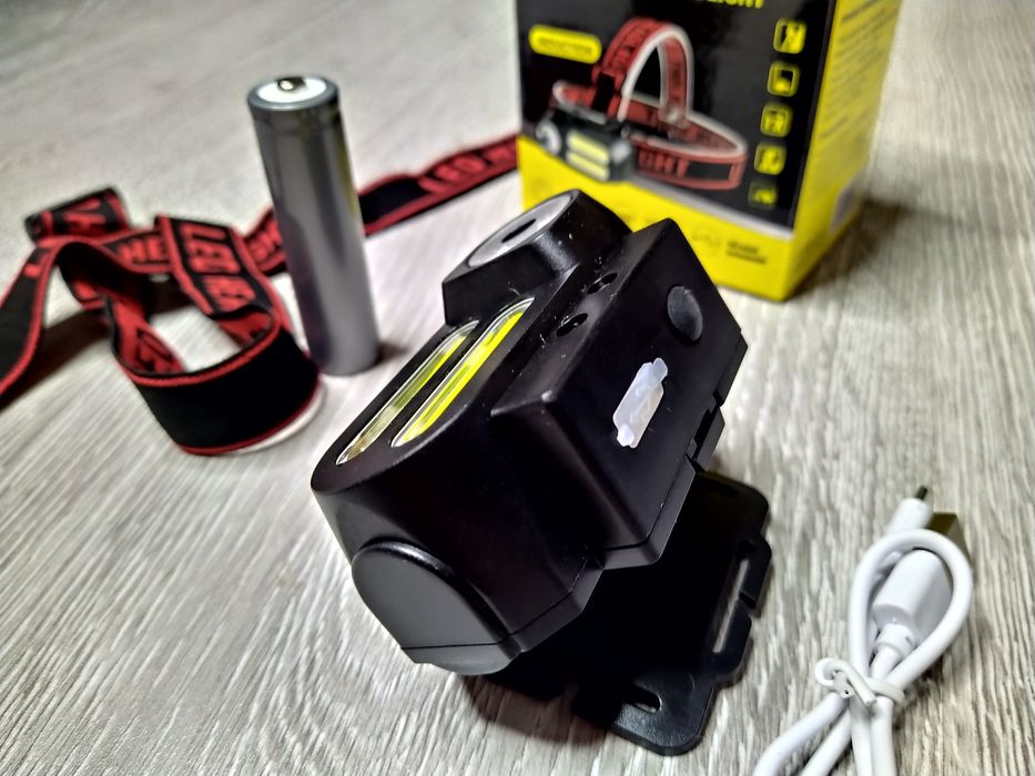 Lanterna Frontala Camping cu senzor de miscare, Led 2COB + 1Led XPE