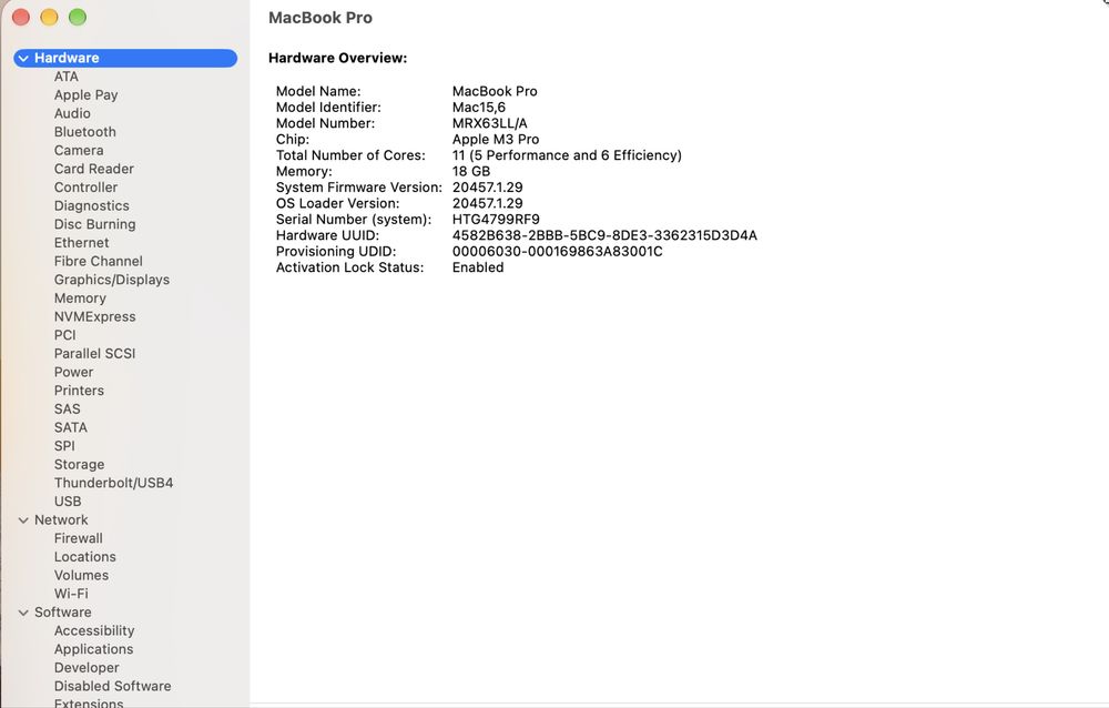Macbook pro 14 m3 pro