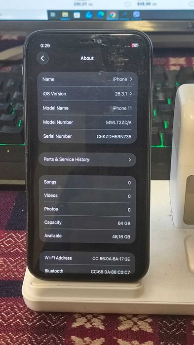 Iphone 11 64 GB 100% Бат. перфектно състояние