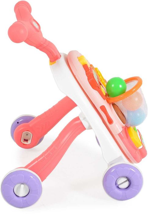 Играчка за прохождане - Проходилка 2 в 1 Moni Toys - Basket, Pink