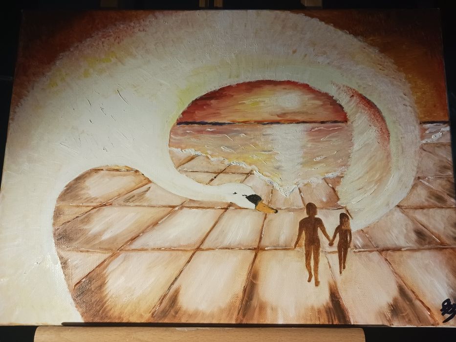 Tablou lucrat in ulei/panza