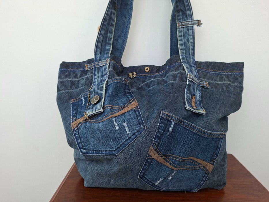 Дънкова чанта, рециклирана, еко