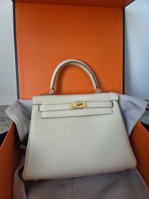 Hermès Kelly 25 Bag Togo Craie Gold Hardware