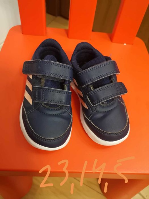 Adidași bleumarin, fetițe, 23,int 14,5 cm