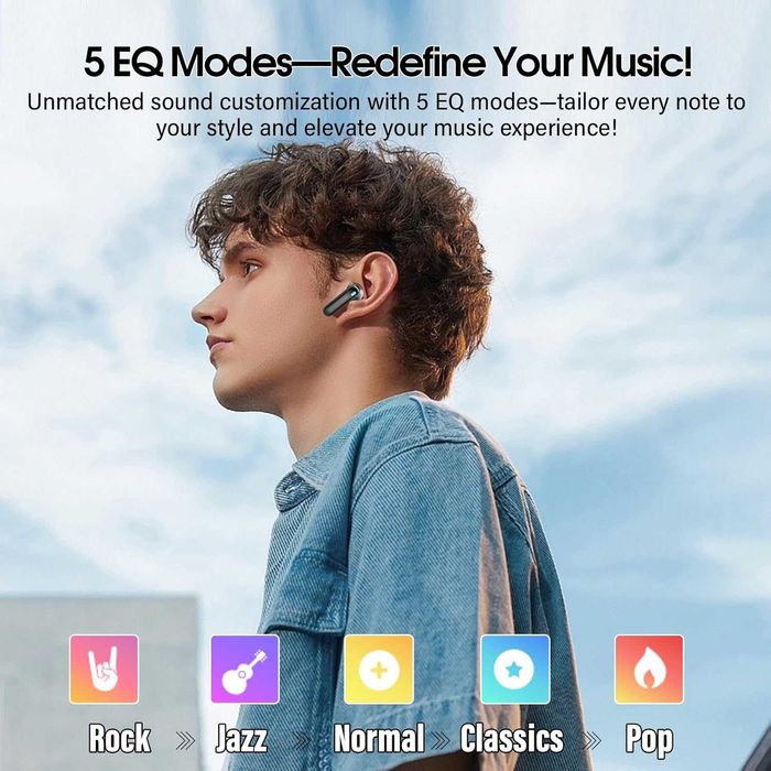 XUFV Безжични слушалки, Bluetooth 5.4, цветен  тъч екран