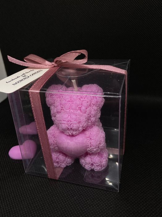 Ръчноизработена соева свещ мече