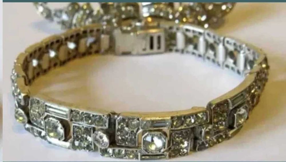 Brosa si bratara germania argint si cristale