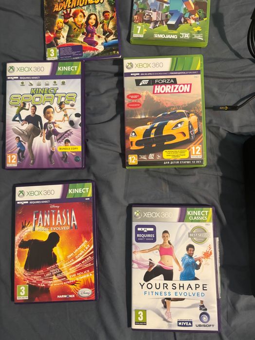 Xbox 360 E + Kinect + 2 Controllere + 6 Jocuri | Minecraft, Forza Horizon
