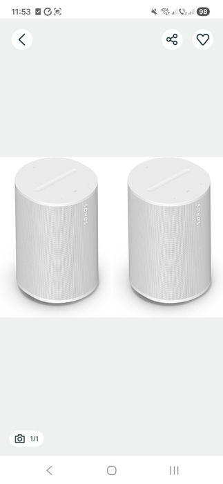 SET Sonos Era 100 × 2 Boxe, Impecabile, WiFi, Multiroom, Bluetooth NOI