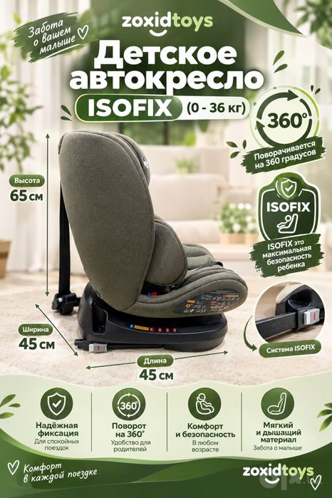 Avtokreslo ISOFIX 0-36kg KIDILO