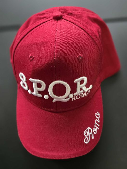 Șapca brodata, SPQR Roma, rosu, masura ajustabila