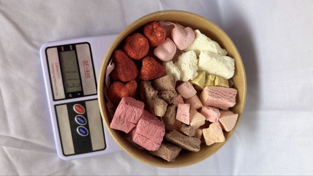 Сублимированный фрукты и морожное