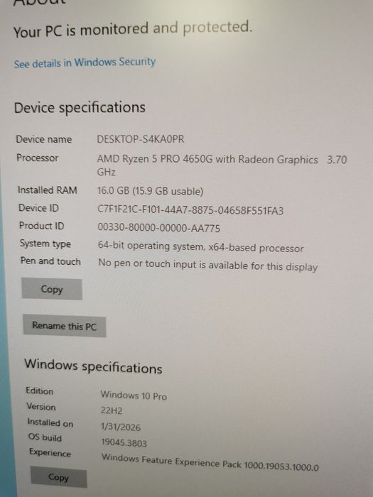 Unitate PC Gaming Ryzen 5 PRO 4650G, 16 GB RAM , rx 5700 xt, 512GB SSD