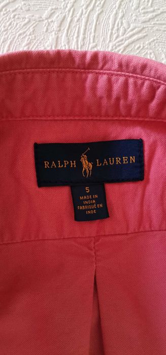 Cămașă băieți Ralph Lauren maneca lunga coral pink măr 5ani 115cm