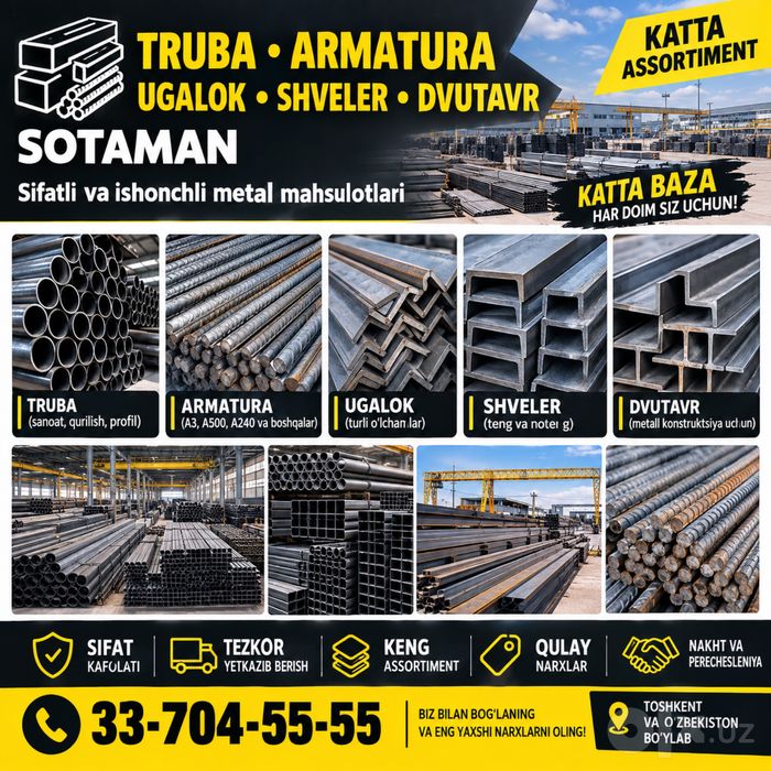 Profil truba armatura ugalok shveler dvutavr