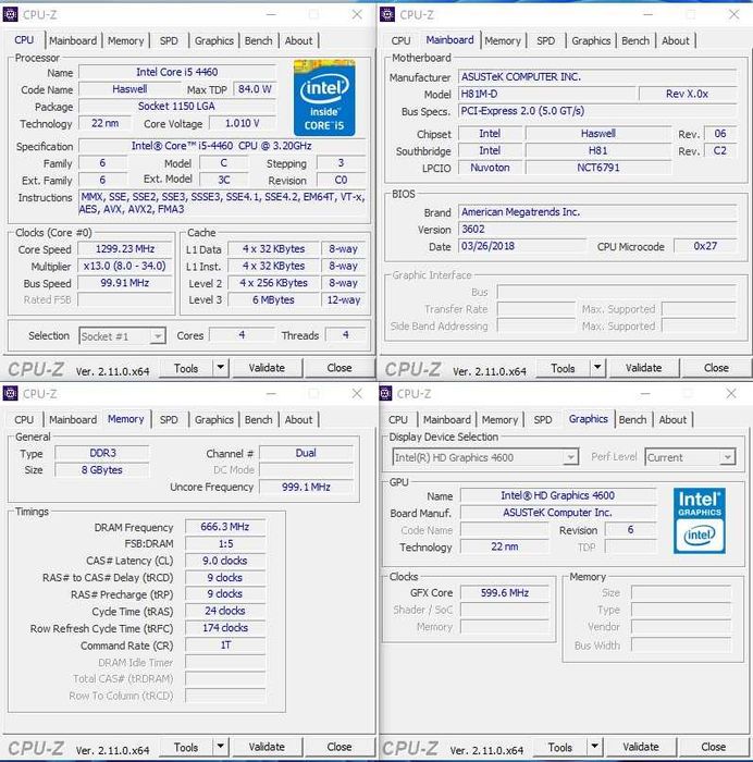 Kit Pc : ASUS H81M-S1, CPU i5 Quad Core 3,4 GHz, 8Gb DDR3 CORSAIR,