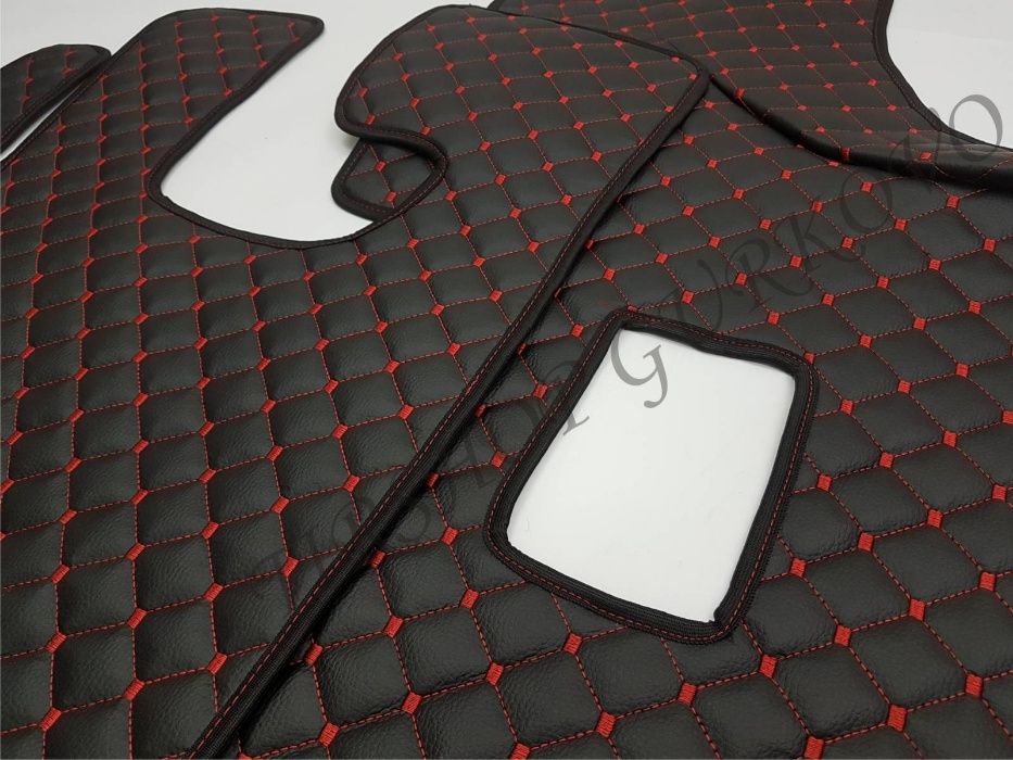 Кожени стелки LUX черни с червен конец Даф ХФ 105/Daf XF 105