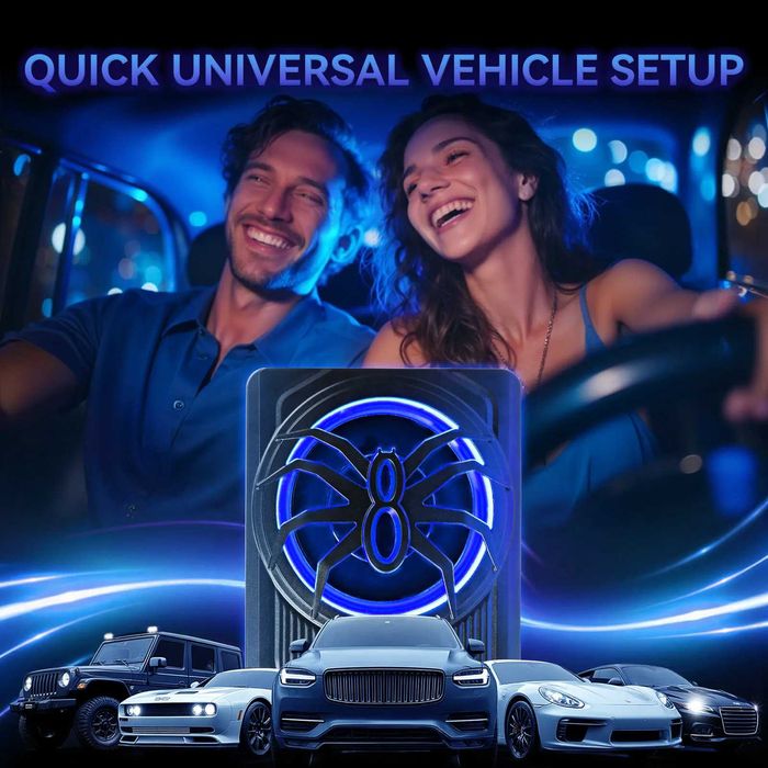 Компактен 10” автомобилен 800W активен субуфер с RGB  и дистанционно