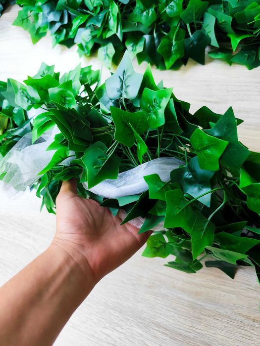 Ръчно изработена сватбена украса за кола – гирлянд 3.85 м