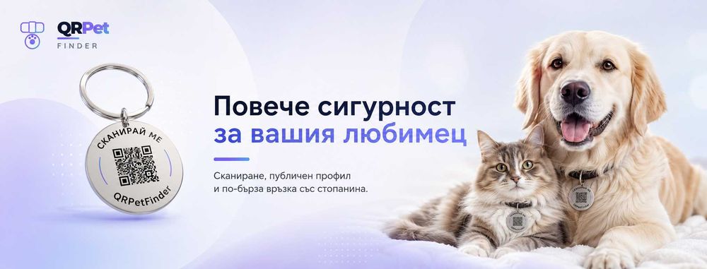 QR Медальон за домашни любимци - защита при изгубване