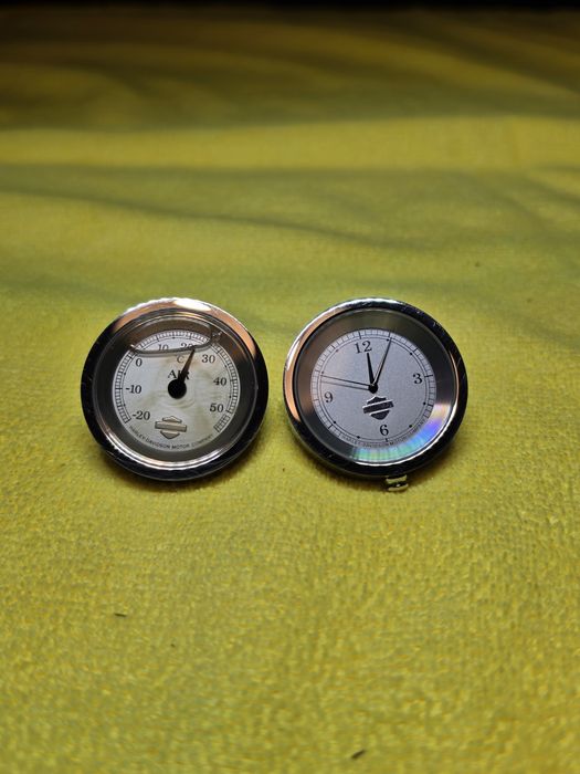 Set Ceas Analog + Termometru Moto Harley-Davidson (Prindere Ghidon)