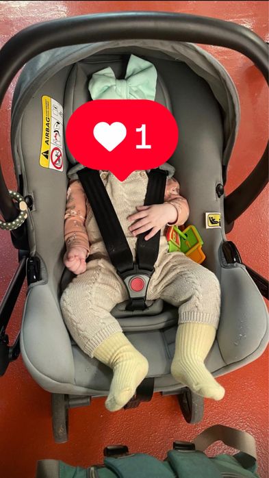 căruț Coccolle Saliera 3 în 1 + scoică auto Joie i-Snug 2