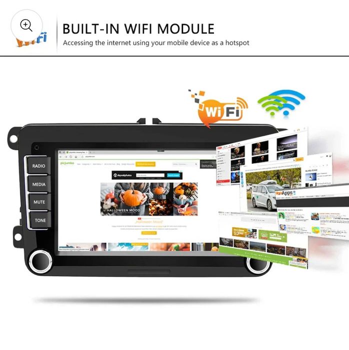 • Мултимедия - навигация Android за автомобил с копчета 4GB RAM за VW