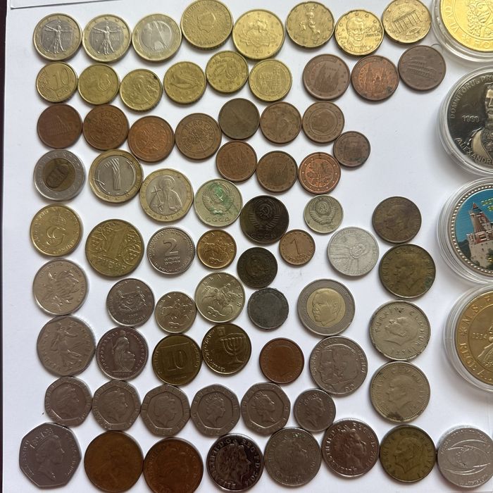 Lot Colecție Monede și Bancnote Vechi Românești + Medalii Istorice + Monede Străine